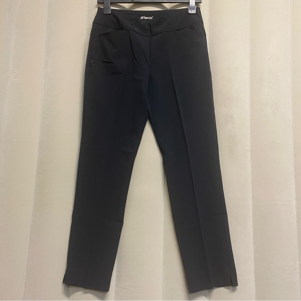 IBKUL Women’s Pants Size 8 Pleated Front Woven Knit Performance Athleisure Ankle